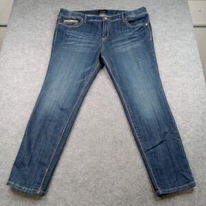 Baby Phat Jeans Womens 20 Blue Medium Wash Straight Leg Stretch Denim Rhinestone